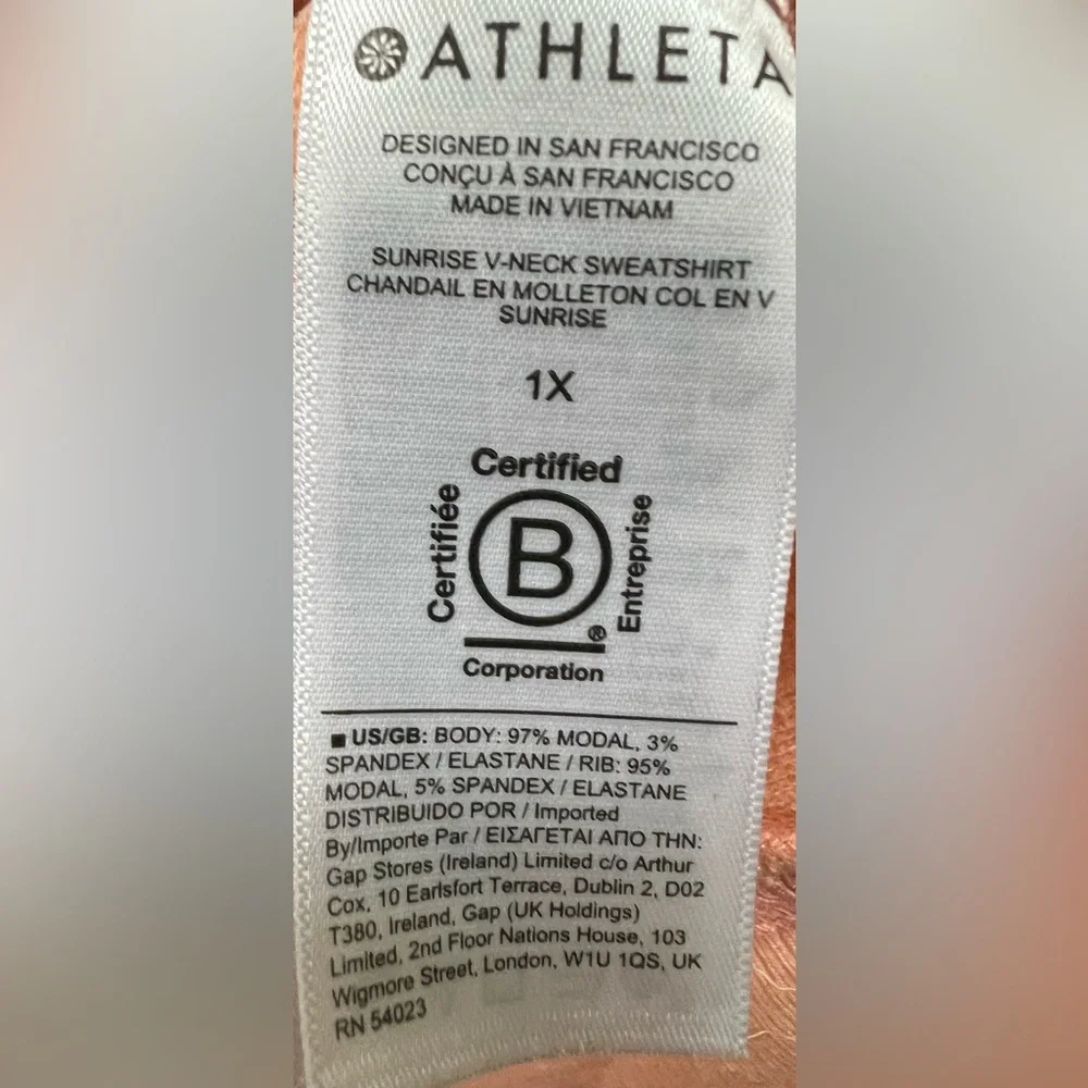 Athleta 1X Long Sleeve Light Peach Knit Top - Picture 4 of 6